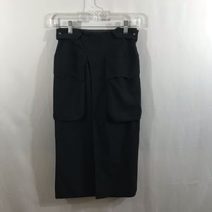 Jean Paul Gaultier Femme Wool Wrap Pencil Skirt
